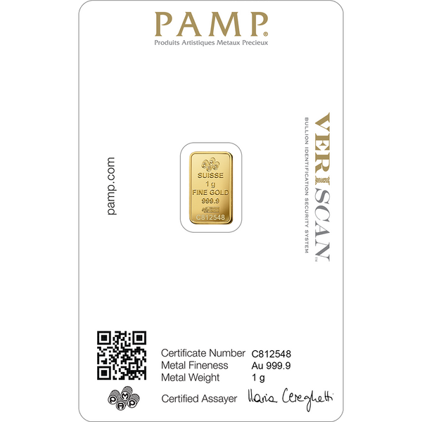 PAMP Suisse 1g Gold Bar