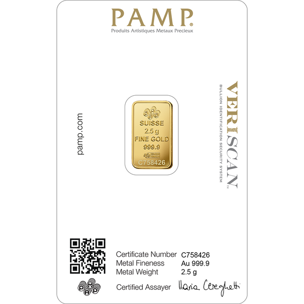 PAMP Suisse 2.5g Gold Bar