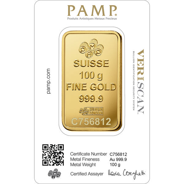 PAMP Suisse 100g Gold Bar